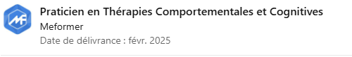 Comportementaliste Praticienne comportementale Thérapeute Psychopraticienne en visio Séances à distance Mas d’Agenais / Lot-et-Garonne / France praticienne comportementale Mas d’Agenais EFT en visio Lot-et-Garonne