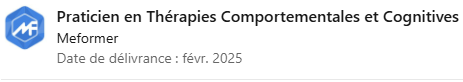 Praticienne en thérapies comportementales et cognitives