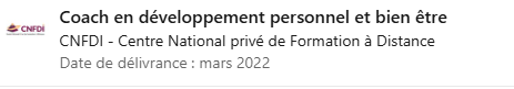Certification coach en développement personnel